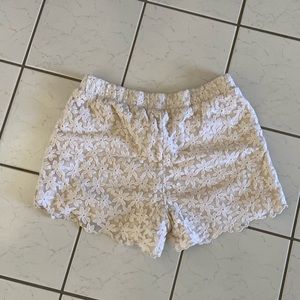 cream lace shorts